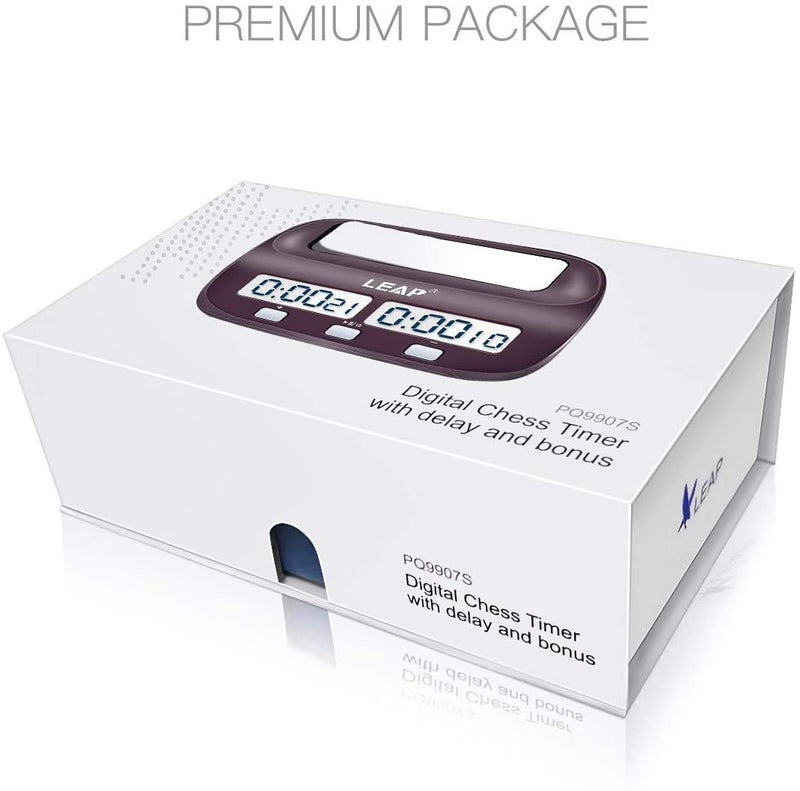 LEAP Chess Clock Digital Chess Timer Professional for Board Games Timer with Alarm Function (Official Store) Brownish Red - Image 2